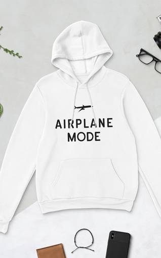 Airplane Mode White Bella + Canvas Hoodie