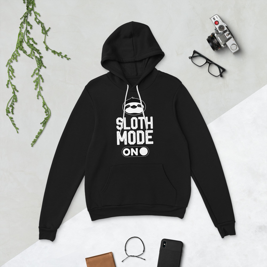 Sloth Mode Black Bella + Canvas Hoodie