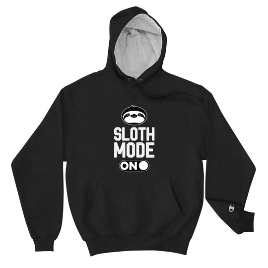 Sloth Mode Black Champion Hoodie