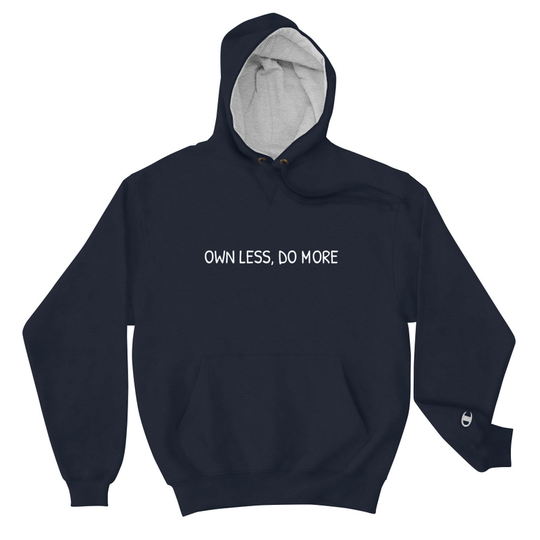 Own Less Navy Champion Hoodie