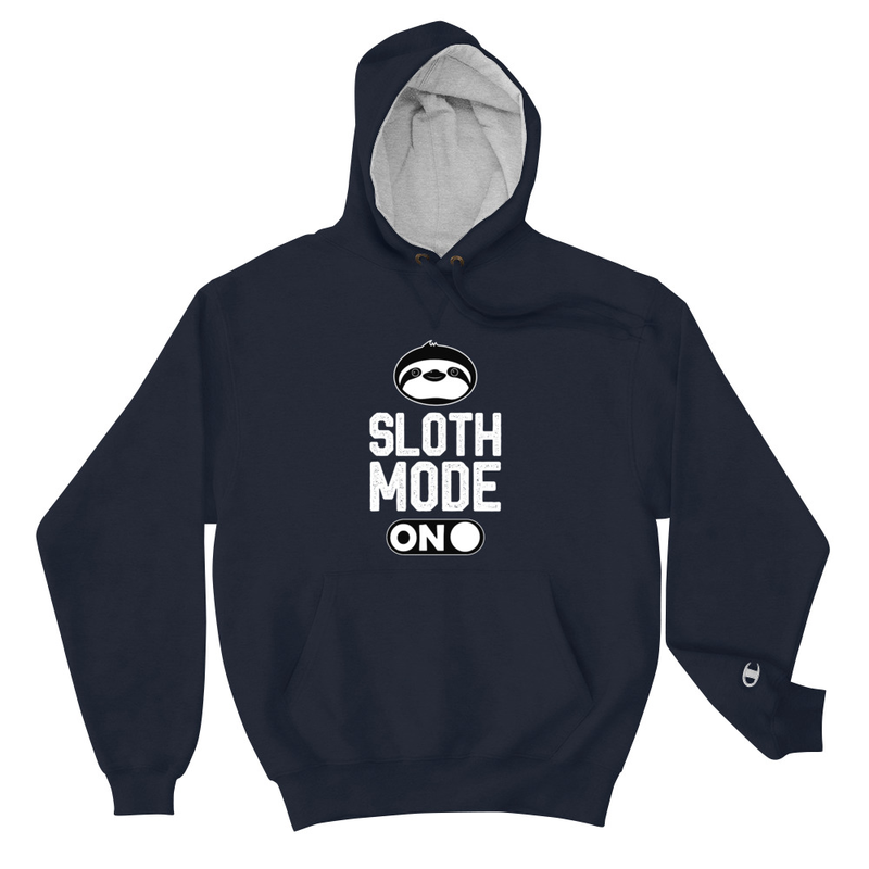 Sloth Mode Navy Champion Hoodie