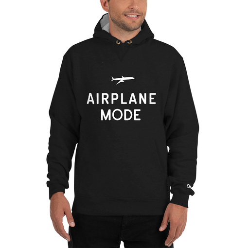 Airplane Mode Black Champion Hoodie