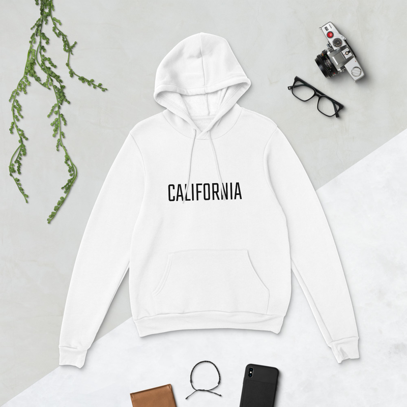 California White Bella + Canvas Hoodie