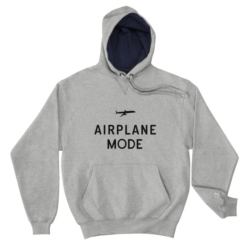 Airplane Mode Grey Champion Hoodie