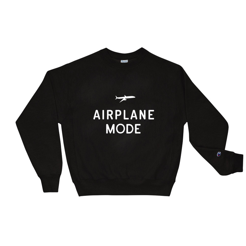 Airplane Mode Black Champion Sweatshirt