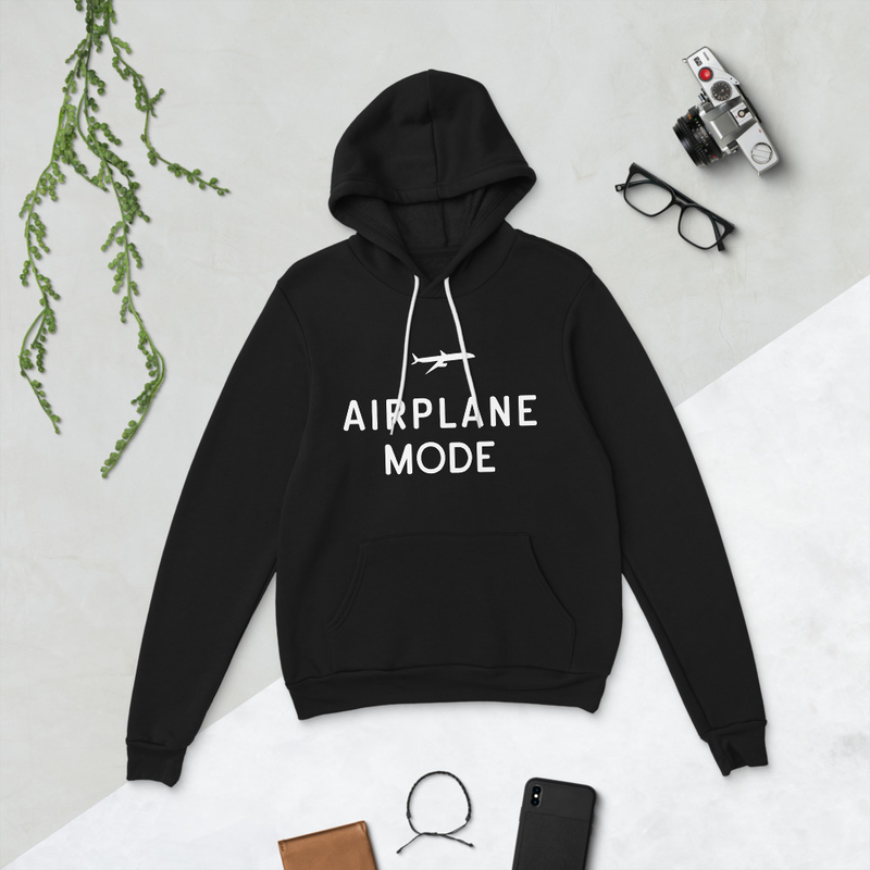 Airplane Mode Black Bella + Canvas Hoodie