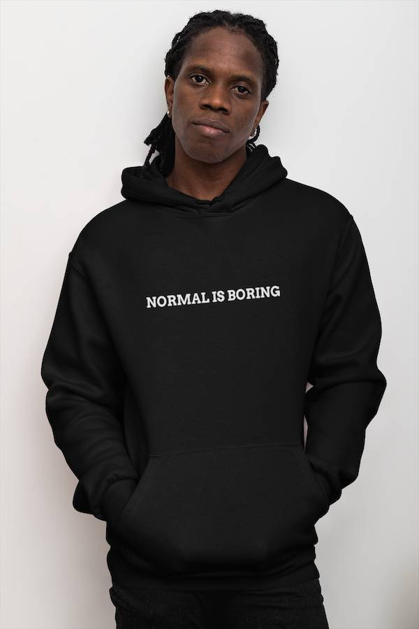 Normal Is Boring Black Champion Hoodie
