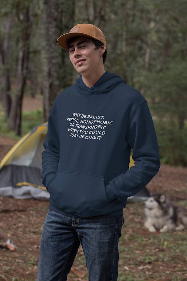 Why Be Racist Navy Champion Hoodie